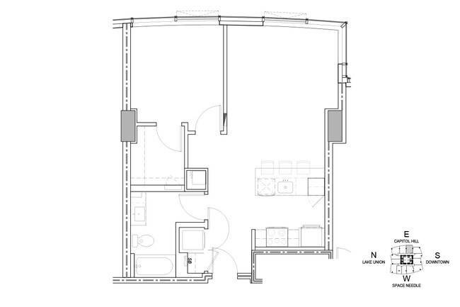 1 Bedroom A2 3007 floor plan